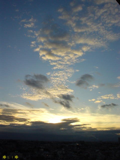 夏の夕方の雲