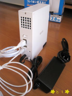 背面パネルにLANケーブルのコネクタと、USB 2.0コネクタが 2つ